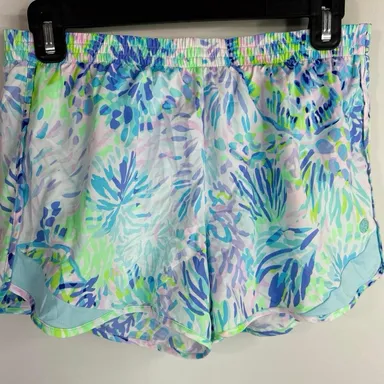 Lilly Pulitzer Luxletic Ocean Trail Shorts Shell Of A Party SMALL 