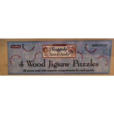 Set of 4 Raggady Ann and Andy Wooden Jigsaw Puzzles 