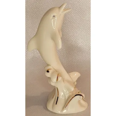 Lenox Jumping Dolphin Figurine With Gold Accents