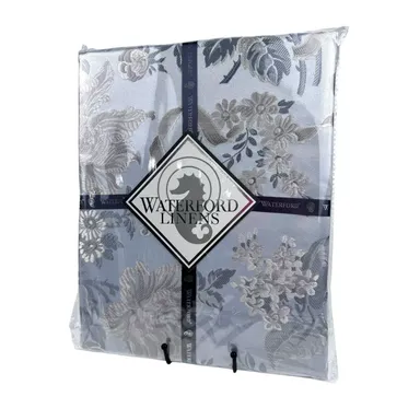 WATERFORD LINENS Tablecloth 70” Round EVA Ice Blue Jacquard Fabric NIP