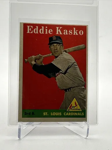 1958 Topps Eddie Kasko Baseball Card #8 VG Quality FREE SHIPPING