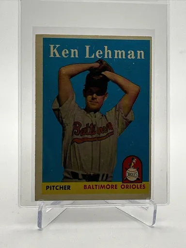 1958 Topps Ken Lehman Baseball Card #141 VG Quality FREE SHIPPING