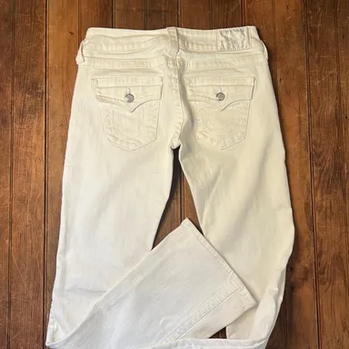 Vintage 90s low rise boot leg fantastic True Religion white jeans size 28