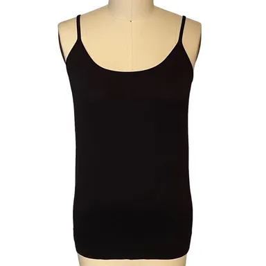 VANITY FAIR Black Long Camisole Adjustable Straps Cami Tank Top ~ Plus Size 2X