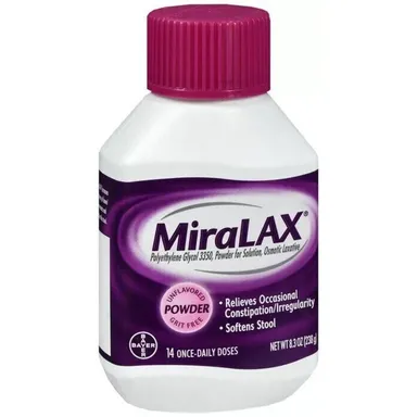 MiraLAX Powder 14 Day 8.3 oz polyethylene glycol 3350 ORAL POWDER BB09/25 Sealed