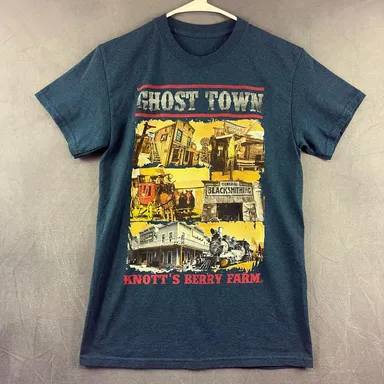 Knotts Berry Farm Shirt Adult X Small Blue Ghost Town Western Cottage Frontier