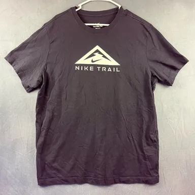Nike Trail Dri Fit Running Shirt Men's XL Center Logo Graphic Print Shirt Sport