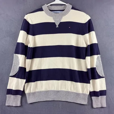 Tommy Hilfiger Rugby Sweater Kid's Large (16-18) Blue White Preppy Academia 
