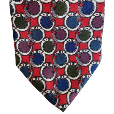 Vintage London Derry Tie Mens Multi Color Red Blue Green Belt 58 X 4 Grandpacore