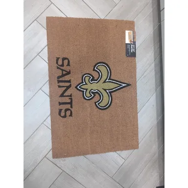 New Orleans Saints Coir Doormat 23x35, Officially Licensed Mat, NFL Fan Decor