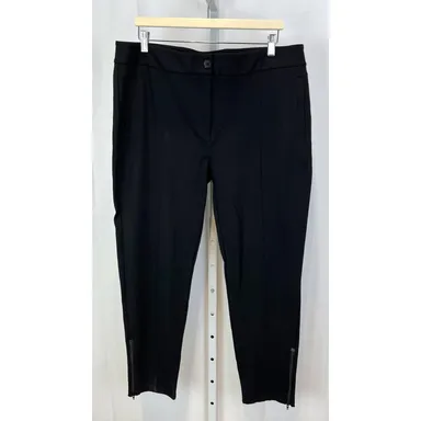 BETABRAND Skinny Zip Ankle Cigarette Dress Pant Yoga Pants Stretch Black XXL 2XL