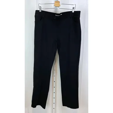 BETABRAND 7 Pocket Dress Pant Yoga Pants Straight Leg W1429 Black Size 2XL XXL