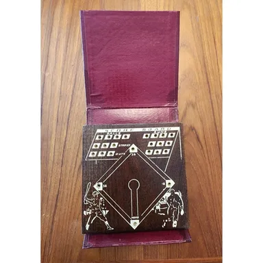 Rare 1940s Novelty Bookshelf Baseball Wood Peg Game w/ Dice E.S. Lowe