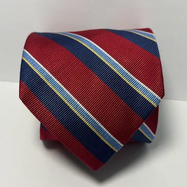 Jos. A Bank Executive Collection Tie Neck Tie Red Striped 100% Silk 60" x 3.5"