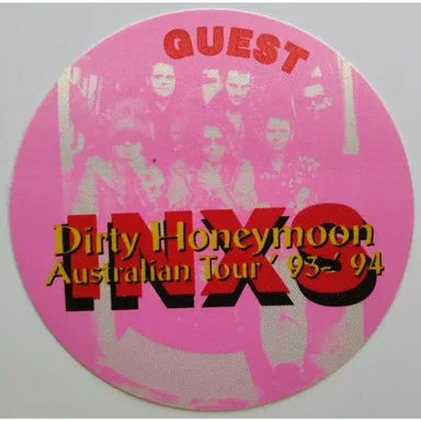 INXS Dirty Honeymoon Band Photo Backstage Pass Original New Wave Rock 1993 Pink