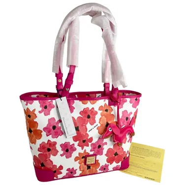 NEW Dooney & Bourke HANDBAG 14.5" Pink Bloom Leisure Tote Bag Flower Purse NWT