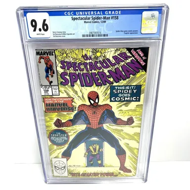 Spectacular Spider-Man #158 CGC 9.6 White Pages 1st Cosmic Powers Marvel Comics