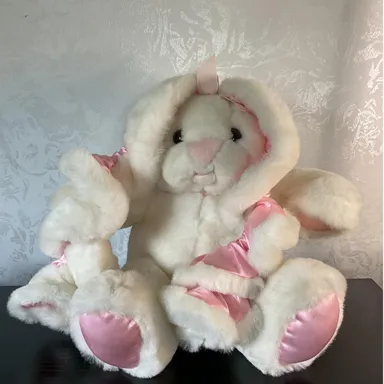 Vintage Squiggles The Curly Twistable Eared Rabbit White Plush Stuffed Animal