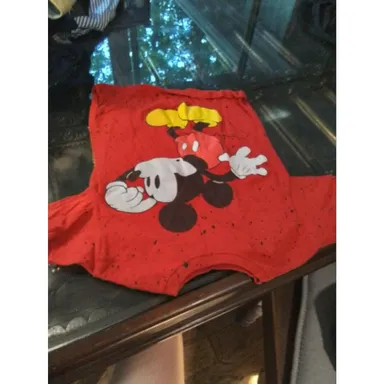 Disney Mickey Mouse Shirt XXS, Red Tee for Kids, Classic Cartoon Character Top