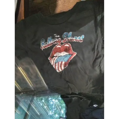 Rolling Stones Black T Shirt Size 5T, Kids Band Tee, Children Rock Band Apparel