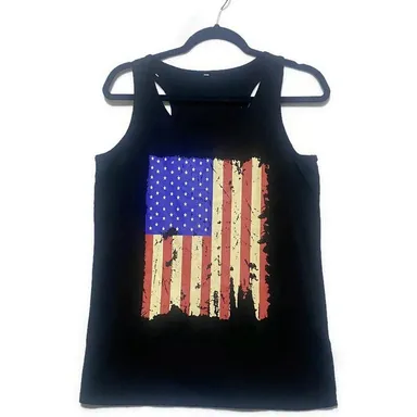 American Flag Distressed Graphic Tank Top Women's Size Medium 