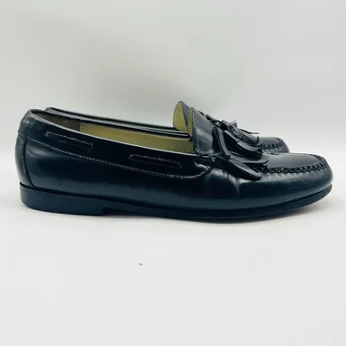 Cole Haan Loafers Mens 10 Black Leather Tassel Casual Dress Vintage Shoes