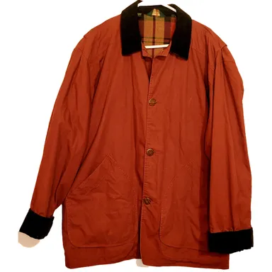 J.Crew red corduroy trimmed cotton barn chore coat