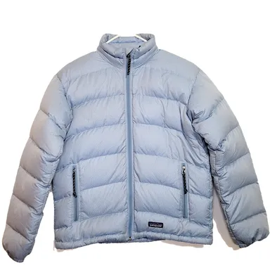 Patagonia womens blue goose down puffer coat