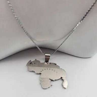 Map of Venezuela adventurer travel necklace N0824