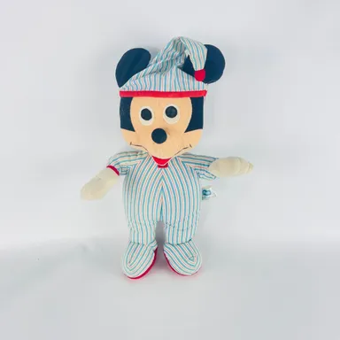 Playskool  MICKEY MOUSE Vintage Stuffed Plush Toy Striped Pajamas Body