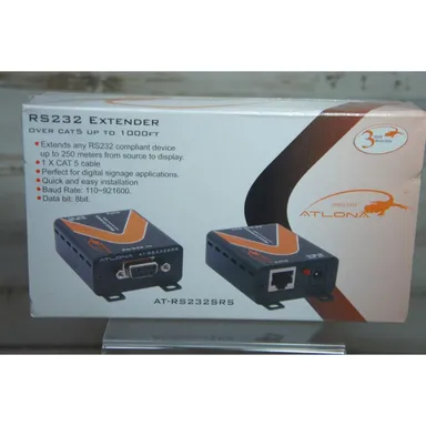 Atlona RS232 Serial Extender over Cat 5 1000' AT-RS232SRS Transmitter Receiver