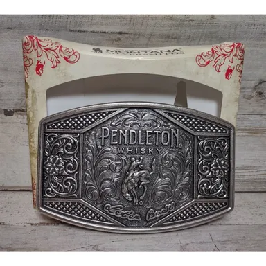 Pendleton Whisky Montana Silversmiths Let'er Buck Ltd Edition 2022 Belt Buckle