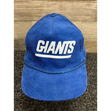 New York Giants Blue Corduroy Snapback Hat - Vintage 80s