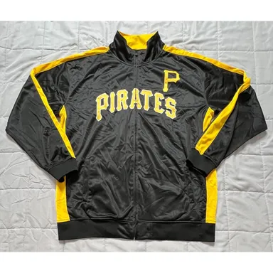 Pittsburgh Pirates Satin Full-Zip Jacket Size 2XL Tall MLB Genuine Merchandise