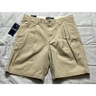 Chaps Ralph Lauren Shorts Men Size 30 Tan Pleated Golf - Vintage New Old Stock!