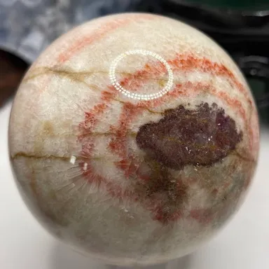 Red Banded Calcite “Pork Stone” Sphere   #2