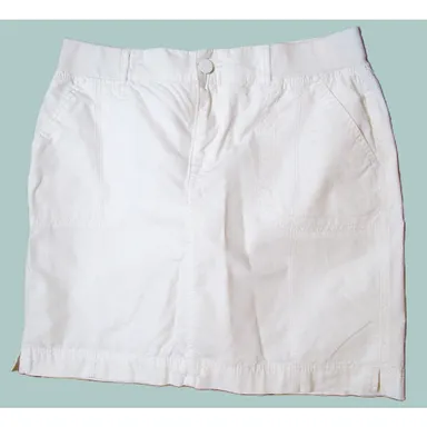 Gloria Vanderbilt Women's Tennis Shorts White Cotton Pockets Lined Missy Size 6 
