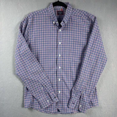 UNTUCKit Shirt Mens Size Large Red White Blue Check Button Up Casual Long Sleeve