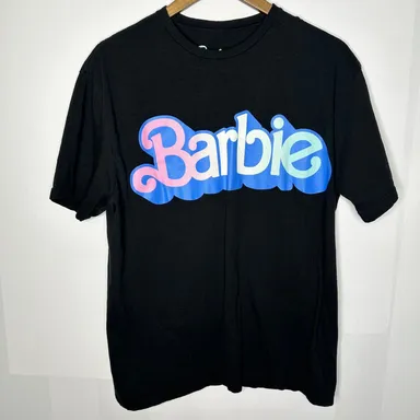 Barbie Black Blue Logo T-Shirt Women's Size  Large
