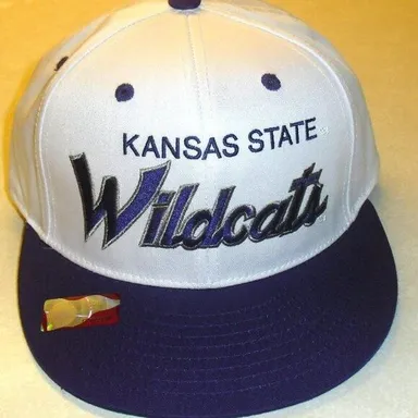 Kansas State Wildcats Script Logo Mens Snapback Hat cap Eclipse New Ncaa White