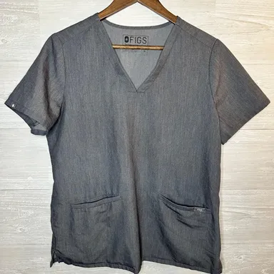 FIGS Gray Technical Collection Women's Scrubs Short Sleeve Shirt Medium