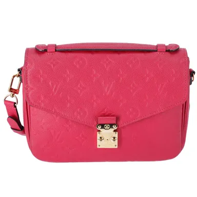 Louis Vuitton Pochette Metis MM Monogram Empreinte Shoulder Bag Hot Pink