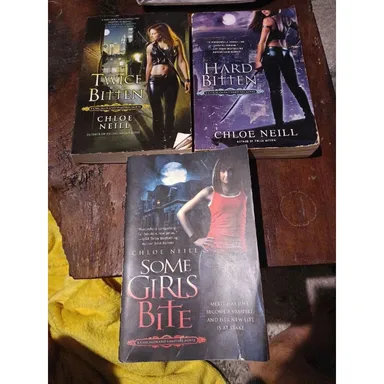 Three Chicagoland Vampire Paperback Novels by Chloe Neill- Hard Bitten/ Twice...