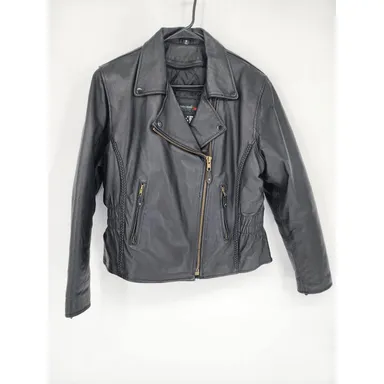 USA Biker's Dream Apparel Leather Motorcycle Jacket Women's Size Medium