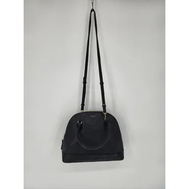 Radley London Black Pebbled Leather Domed Crossbody Shoulder Bag 