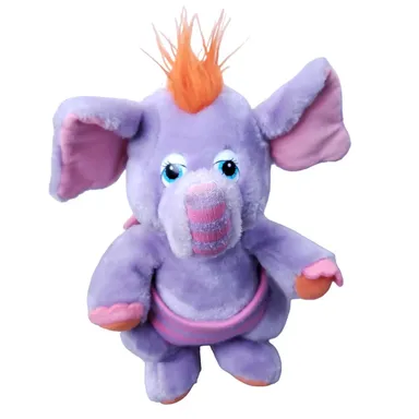 Vintage 1985 Wuzzles Eleroo Purple Elephant 12" Plush Toy Hasbro Disney Softies 
