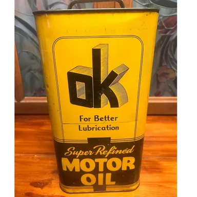 Vintage Advertising OK Motor Oil 2 Gallon Tin - RUSTY