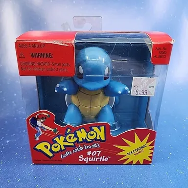 Squirtle #007 Vintage 1998 Hasbro Pokemon Electronic Voice Action Figure Tested