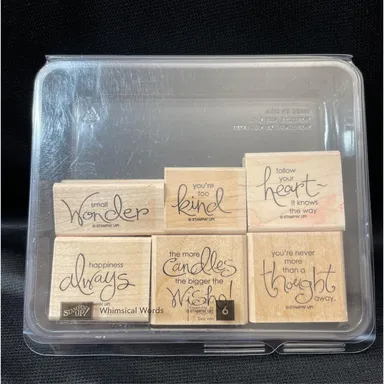 Stampin Up Whimsical Words 6pc Set with Box