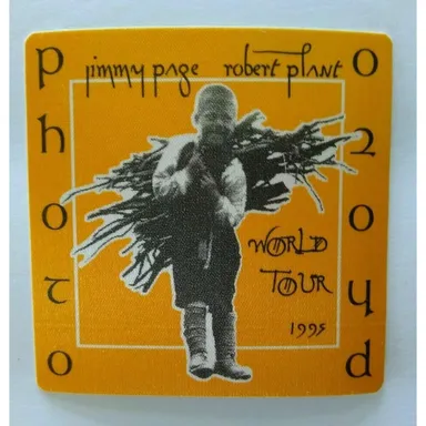 Jimmy Page Robert Plant Backstage Pass Led Zeppelin 1995 Hard Rock Music Orange